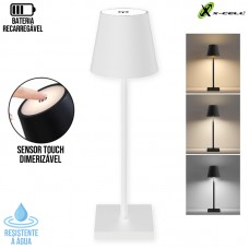 Luminária Abajur Recarregável Sensor Touch XC-LM-08 X-Cell - Branca